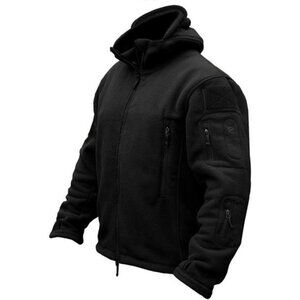 Mens Tactical Fleece Jacket Military Hoodie Outdoor Hiking Camping Winter Coat